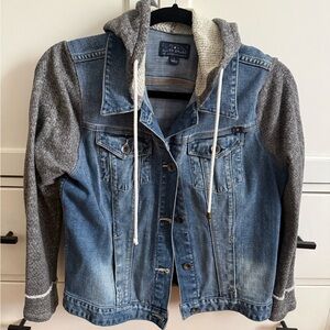 Lucky Brand Blue Jean Jacket Hoodie